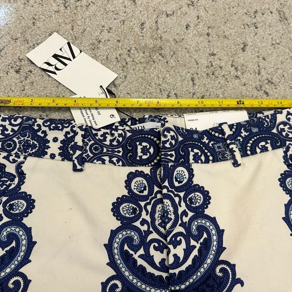 Zara size 2 NWT wild paisley pattern chino pants- super fun - Picture 11 of 14